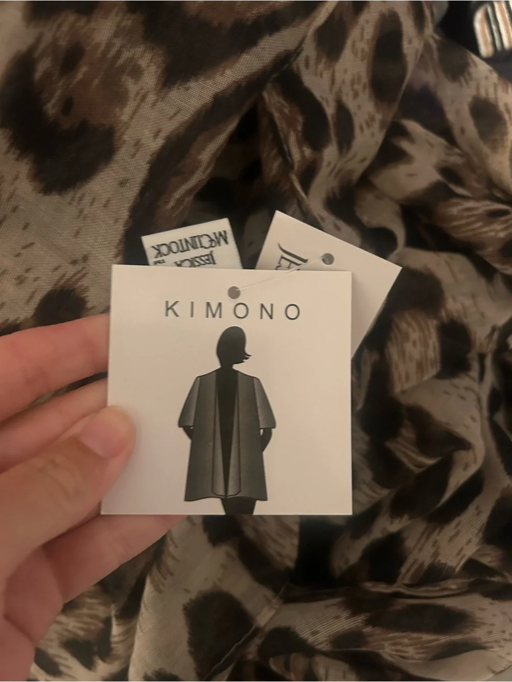 Jessica McClintock Kimono Poncho Top Women’s One Size Leopard